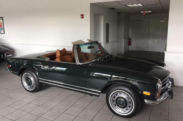 1970 mercedes benz 280sl 0 olive green convertible 6 cylinder manual
