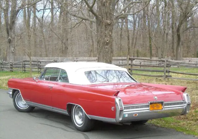 eldorado 1964 cadillac convertible factory firemist red orig leather, a/c loaded