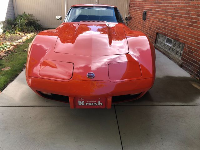 1975 corvette coupe l82 orange with black interior