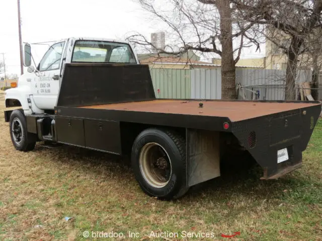 1992 gmc topkick utility truck flatbed 7.0l v8 5spd a/c bidadoo