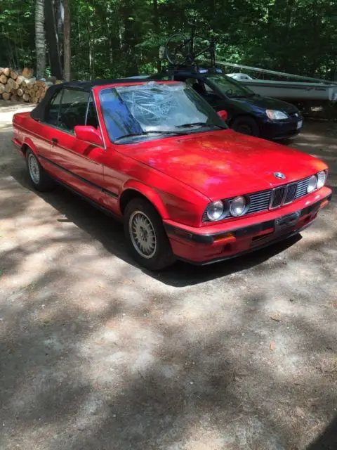 1992 e30 bmw 318i convertible 92k 5 speed black sport interior clean 2owner car!