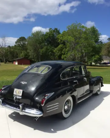 1941 black cadillac antique 4 door car fastback series 61