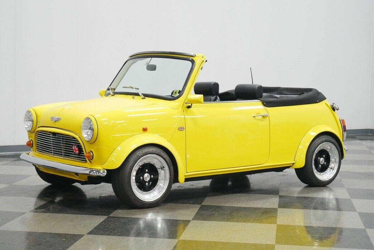 1975 austin mini convertible yellow drop-top conversion 292 miles