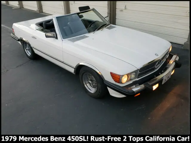 immaculate 1979 mercedes benz 450sl 2 tops roadster! 99,9% rust-free calif. r107