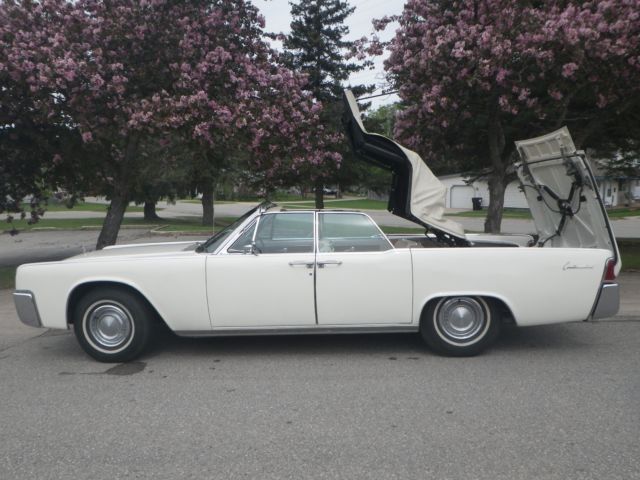1963 lincoln continental convertible white leather