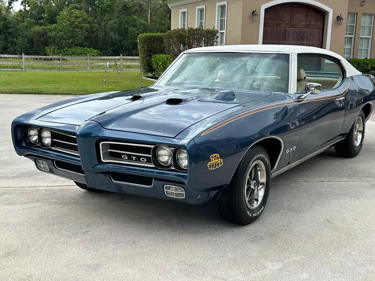 1969 pontiac gto ram air coupe blue judge