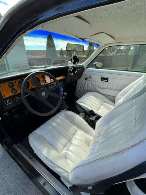 1975 chevrolet cosworth vega-all stock, manual 4 spd, black with white interior
