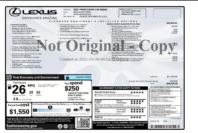 used 2021 lexus es es 350