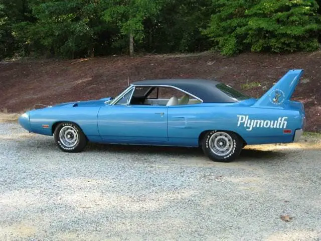 1970 plymouth road runner superbird, 440 6 barrel, 4sd, b5 blue, 29k orig miles