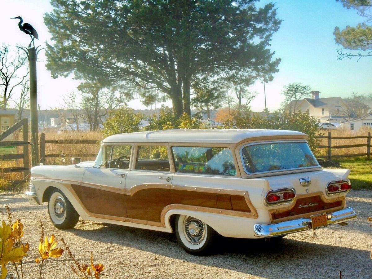 1958 ford country squire woody station wagon original police interceptor motor