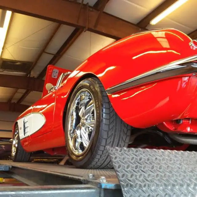 1959 corvette convertible, show quality, red/white coves, red/black interior