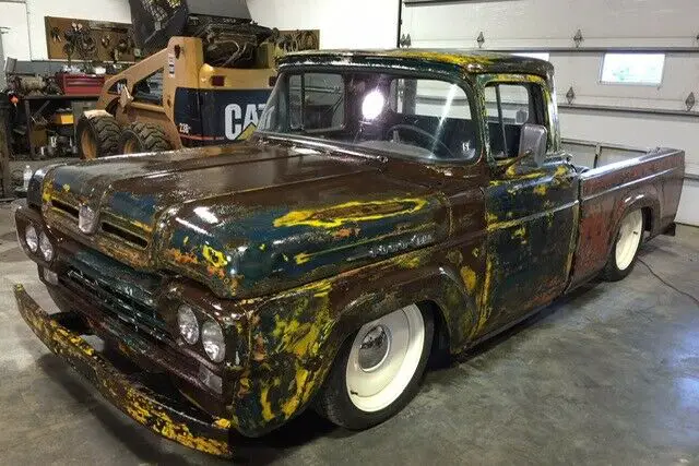 1960 ford f-100 ratrod diesel custom "frankenford" centerfold magazine truck