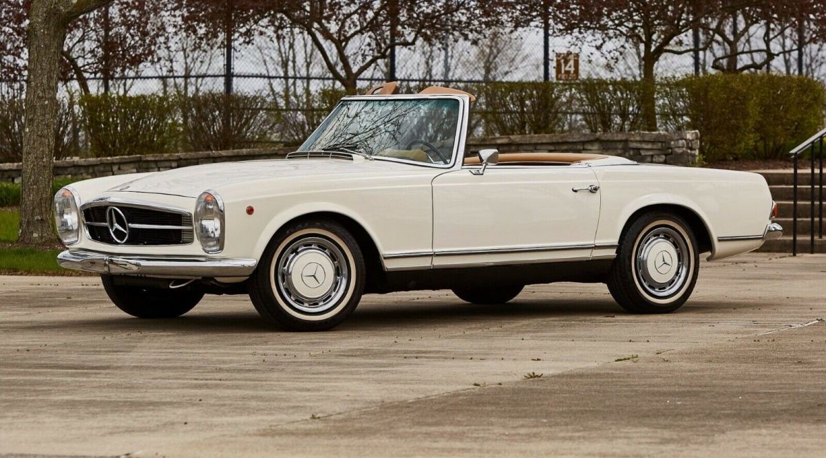 1968 mercedes-benz 280 sl convertible white rwd manual