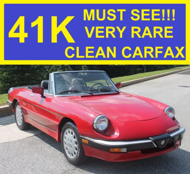 41k original miles spider quadrifoglio rust free 86 87 88 89 90 91 fiat ferrari