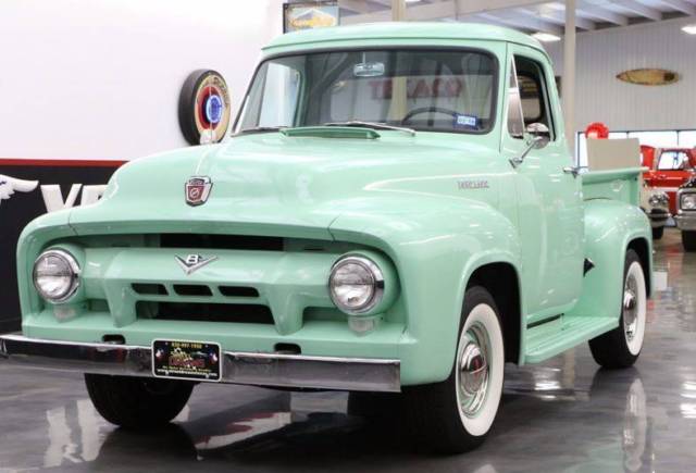 1954 ford f-100 37740 miles sea foam green pickup truck 239 ci v8 manual 3-spee
