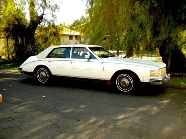 vintage luxury caddy seville white with blue leather int 4.1 v8 auto trans