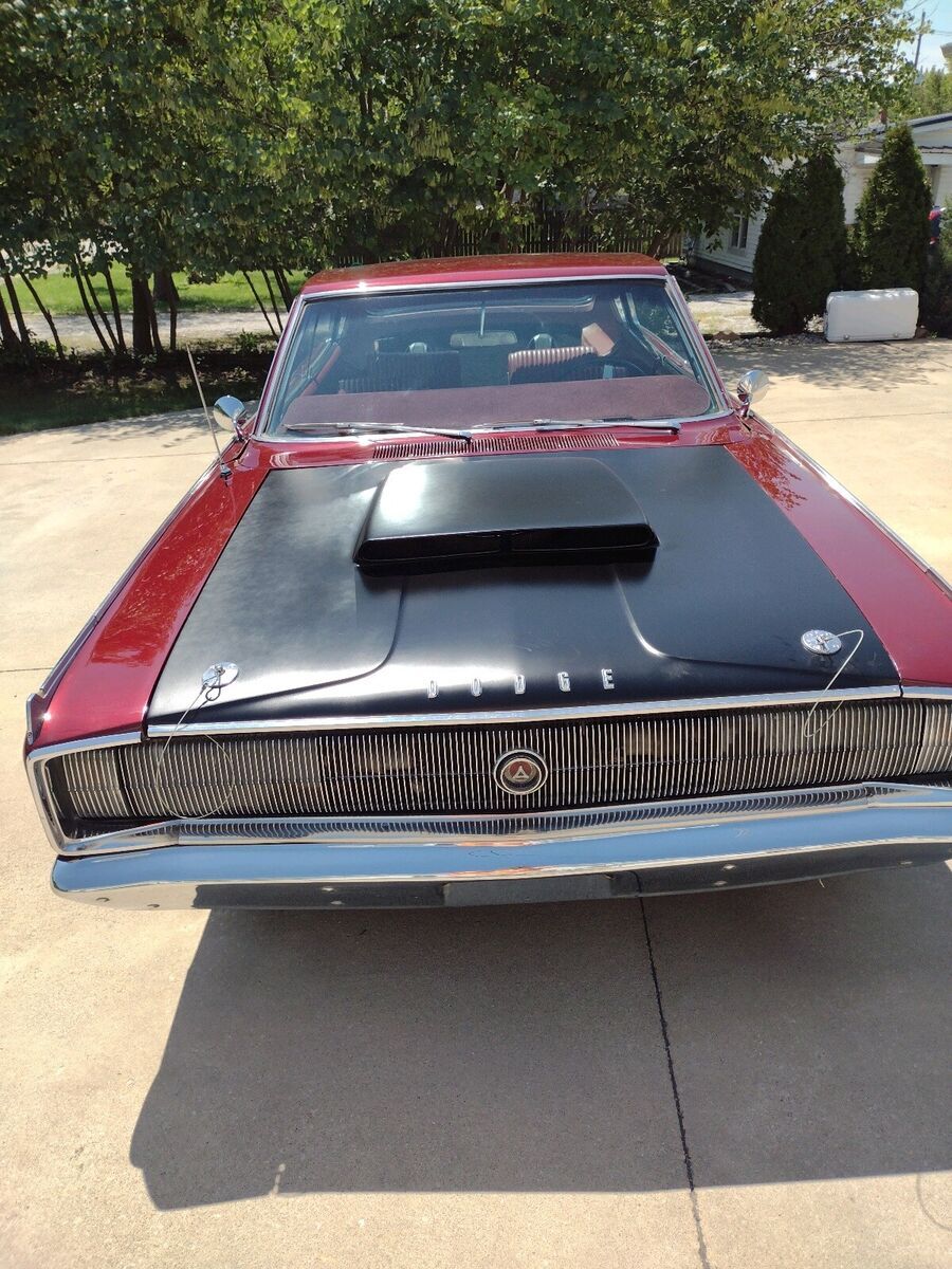 1967 dodge charger coupe red rwd manual base