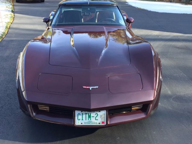 1980 corvette coupe, claret red, gorgeous rare condition, ncrs top flight winner