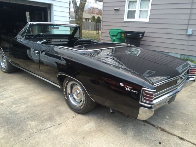 1967 ss chevelle big block convertible tribute car triple black