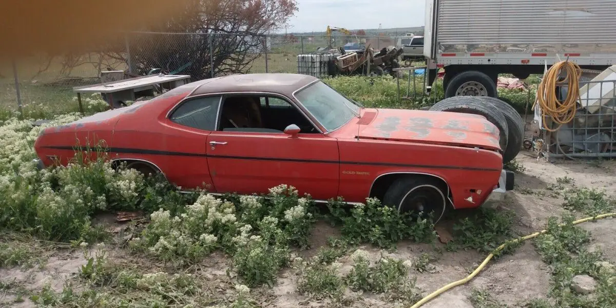 1974 plymouth duster sedan red rwd automatic gold duster