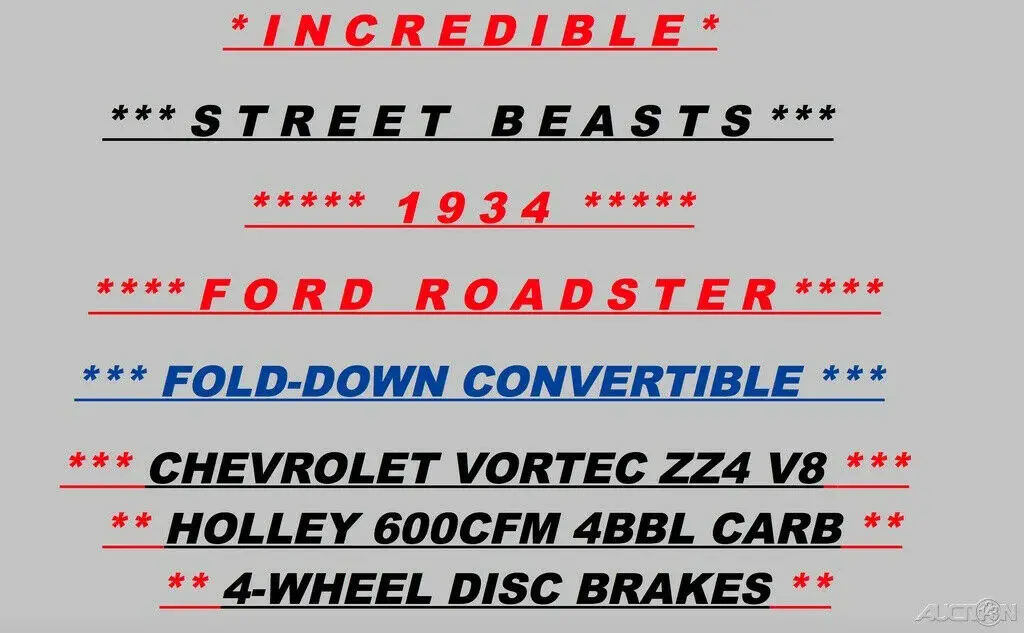 1934 ford model 40b roadster convertible 5.7l 350 v8 automatic