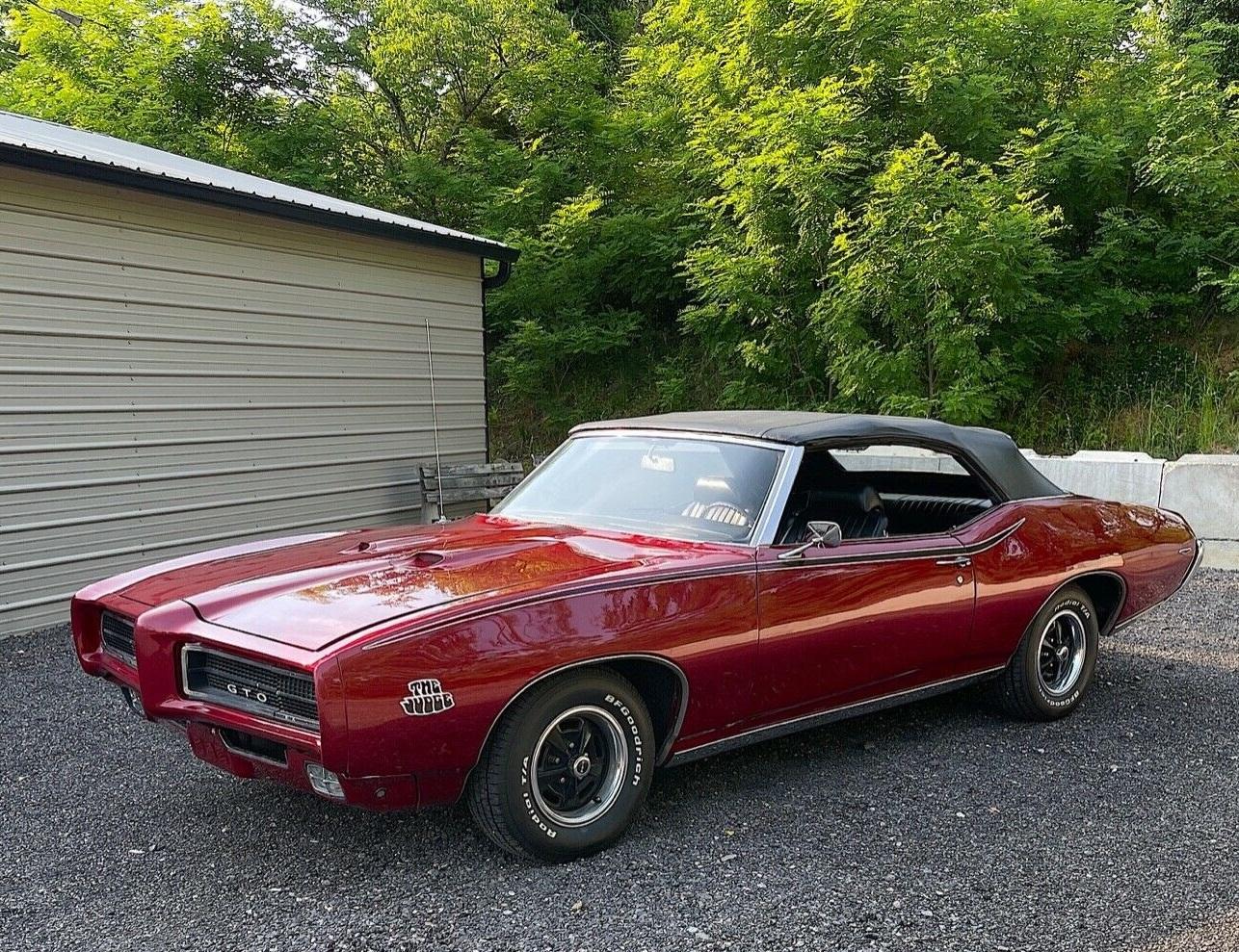 1969 pontiac gto 400 4spd maroon convertible