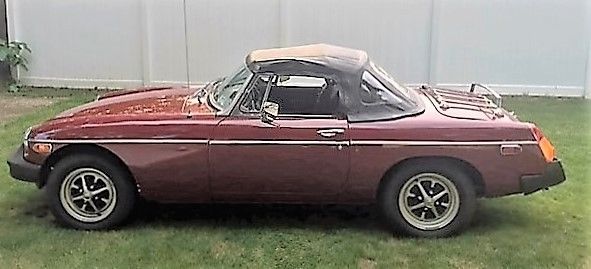 beautiful burgandy 1979 convertible mgb excellent condition garage stored