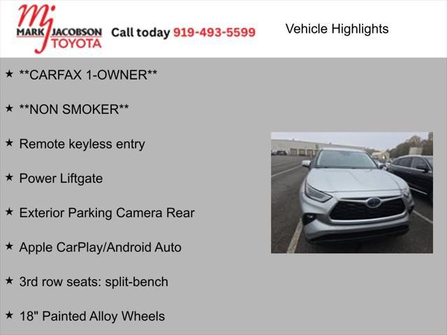 2021 toyota highlander hybrid le