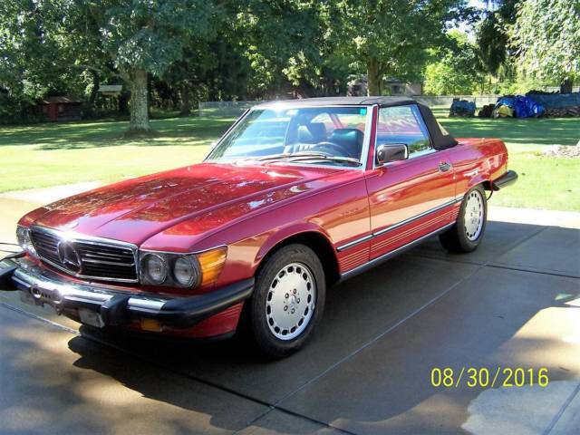 1987 mercedes benz 560sl signal red black! showroom new! 1 owner! blue chip car!