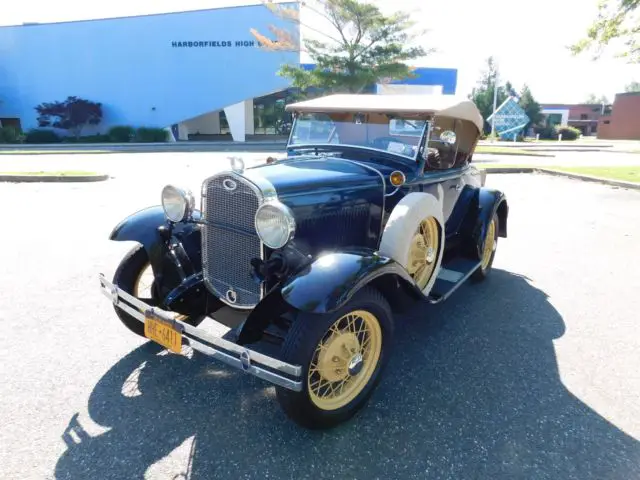 1931 ford model a deluxe roadster, williamsburg blue, restored, excellent