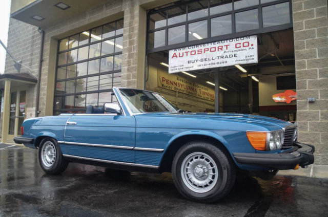 1979 mercedes-benz 450sl 51340 miles blue v8 275.8 cui 180hp automatic