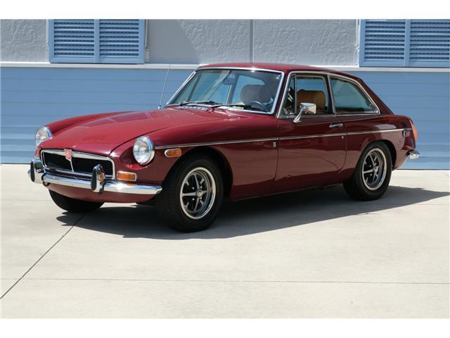 1973 mg mgb gt burgundy manual 79280 miles