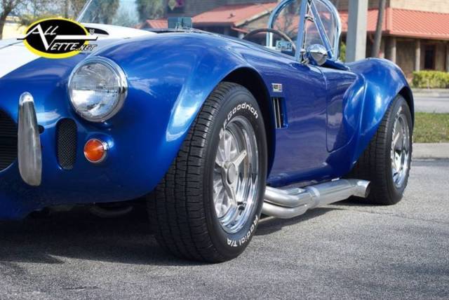 1965 shelby cobra 302 v8 tremec 5 spd guardsman blue/white stripe halibrand