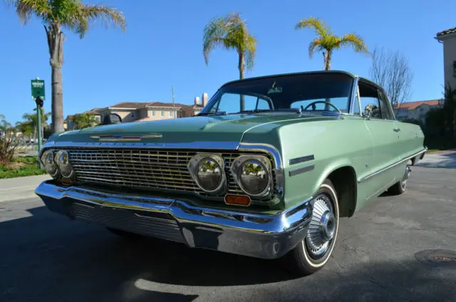 1963 chevrolet impala sport coupe 2 door automatic v8 327 garage kept -no rust!