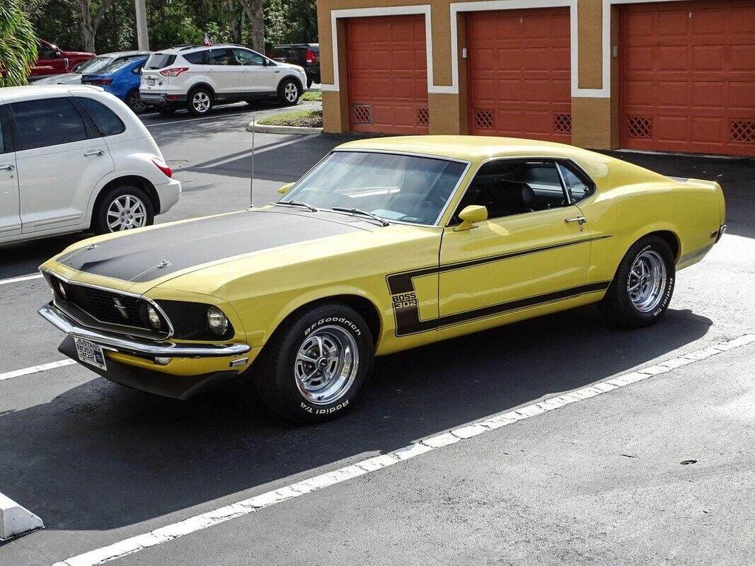 1969 ford mustang boss 302 bright yellow 58544 miles