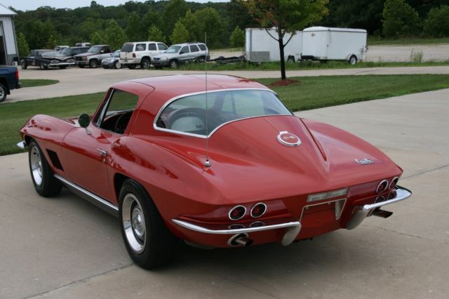 1967 corvette l79 327/350hp ps 4 speed rally red on red