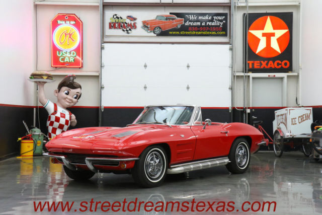 1963 chevrolet corvette sting ray 56895 miles red v8 4 speed manual