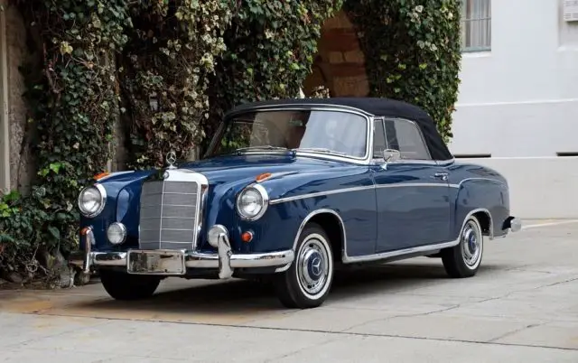 1957 mercedes-benz 220s cabriolet gorgeous, blue/tan, 4-spd, mechanically sound