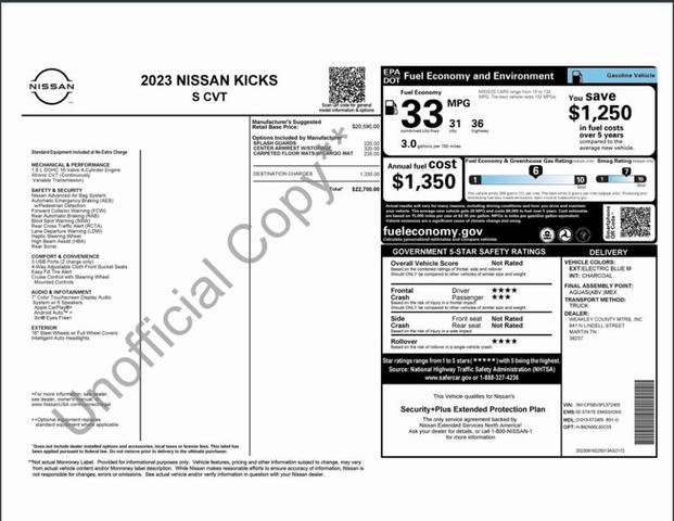 2023 nissan kicks s
