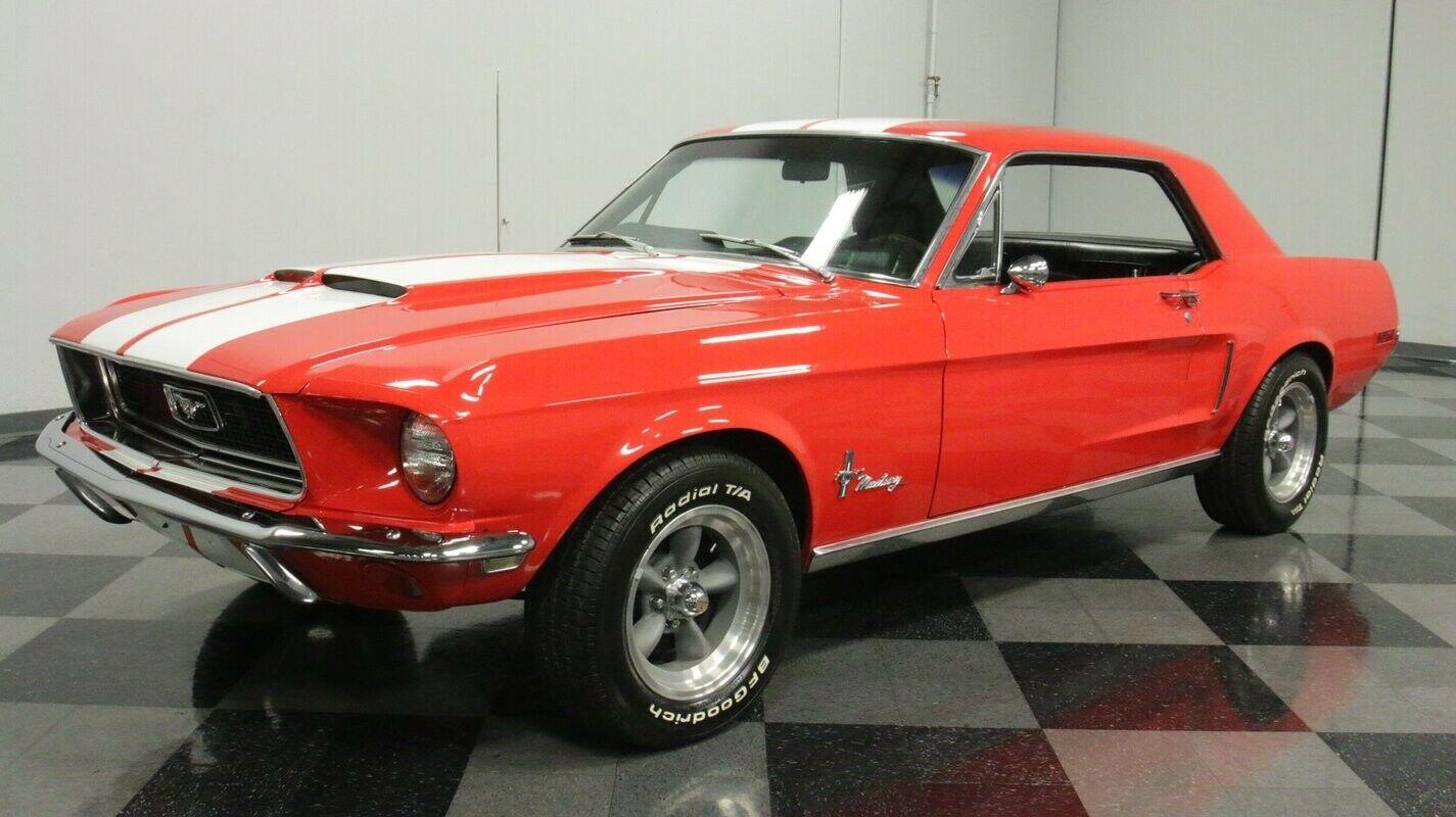 1968 ford mustang restomod red 5.0 liter v8 5 speed manual trans