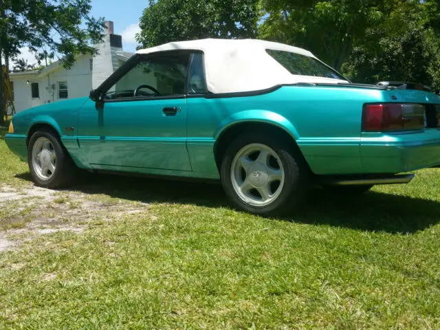 1993 mustang lx 5.0 v8 convertible bone stock rare calypso green