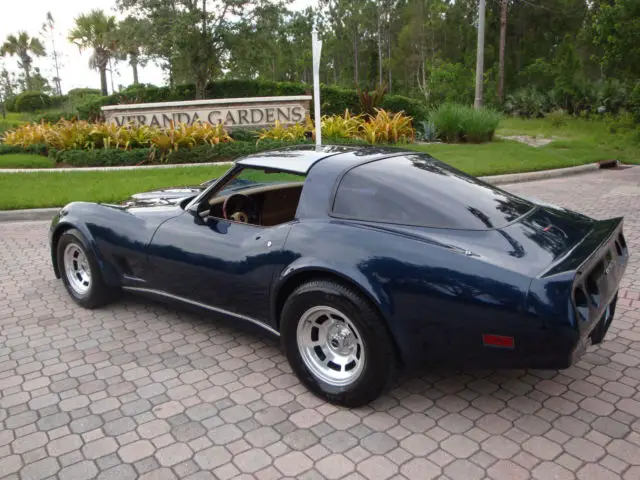 1981 corvette number matching 350 4 speed rare dark blue and saddle int restored