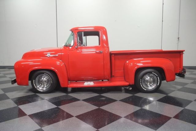 1956 ford f-100 5723 miles red pickup truck 390 v8 4 speed manual