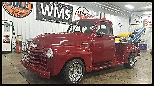 51 red pickup truck 5 window classic show truck pickup short bed auto v8 fuel