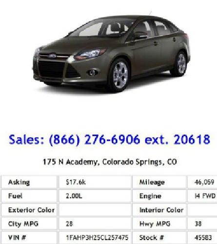 2012 ford focus sel sedan i4 in colorado springs, co
