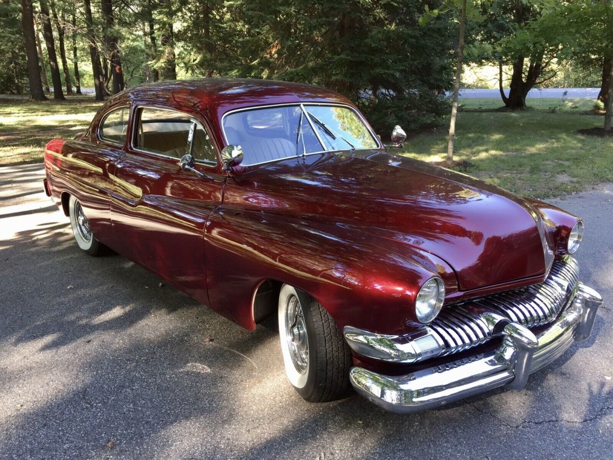 1951 mercury custom coupe red rwd manual 2 dr