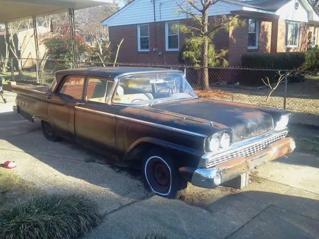black 1959 4 door ford fairlane