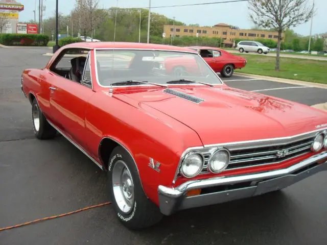 1967 chevrolet chevelle ss-new red paint-all original numbers matching-4 speed