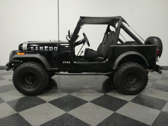 blacked-out 4x4 laredo, lifted on 32", 258i6, 4-speed, power steering, tough cj