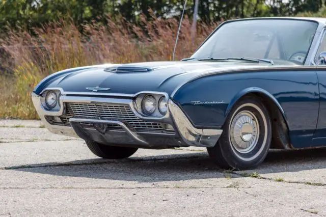 1961 ford thunderbird 390 v8 auto trans barn find blue metallic runs drives